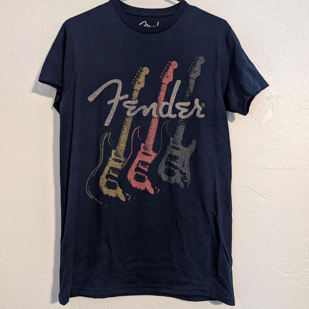 Fender Men's Graphic Guitar Tee Shirt Musician Band Concert Casual